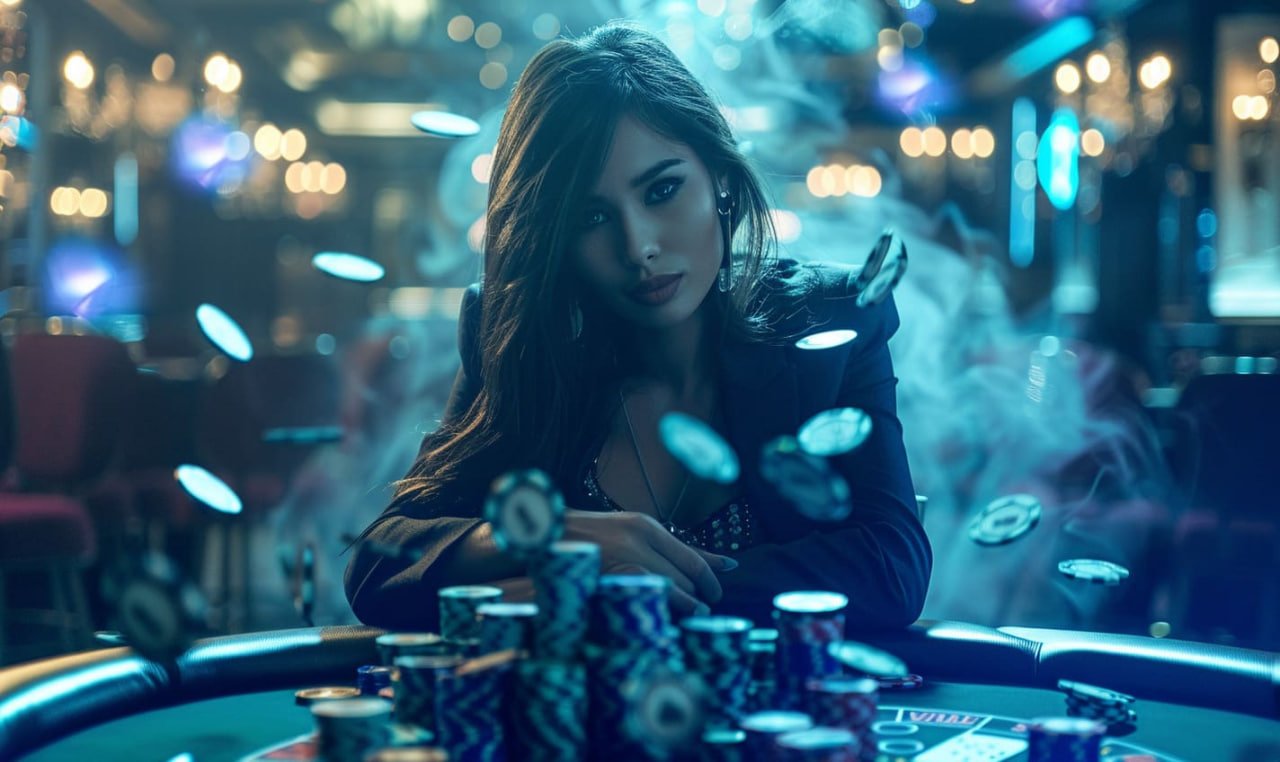 Ilustrasi kasino online dengan live dealer dan slot di xntoto